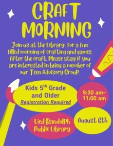 Join us at the Library for a fun filled morning of crafting and games. (1)