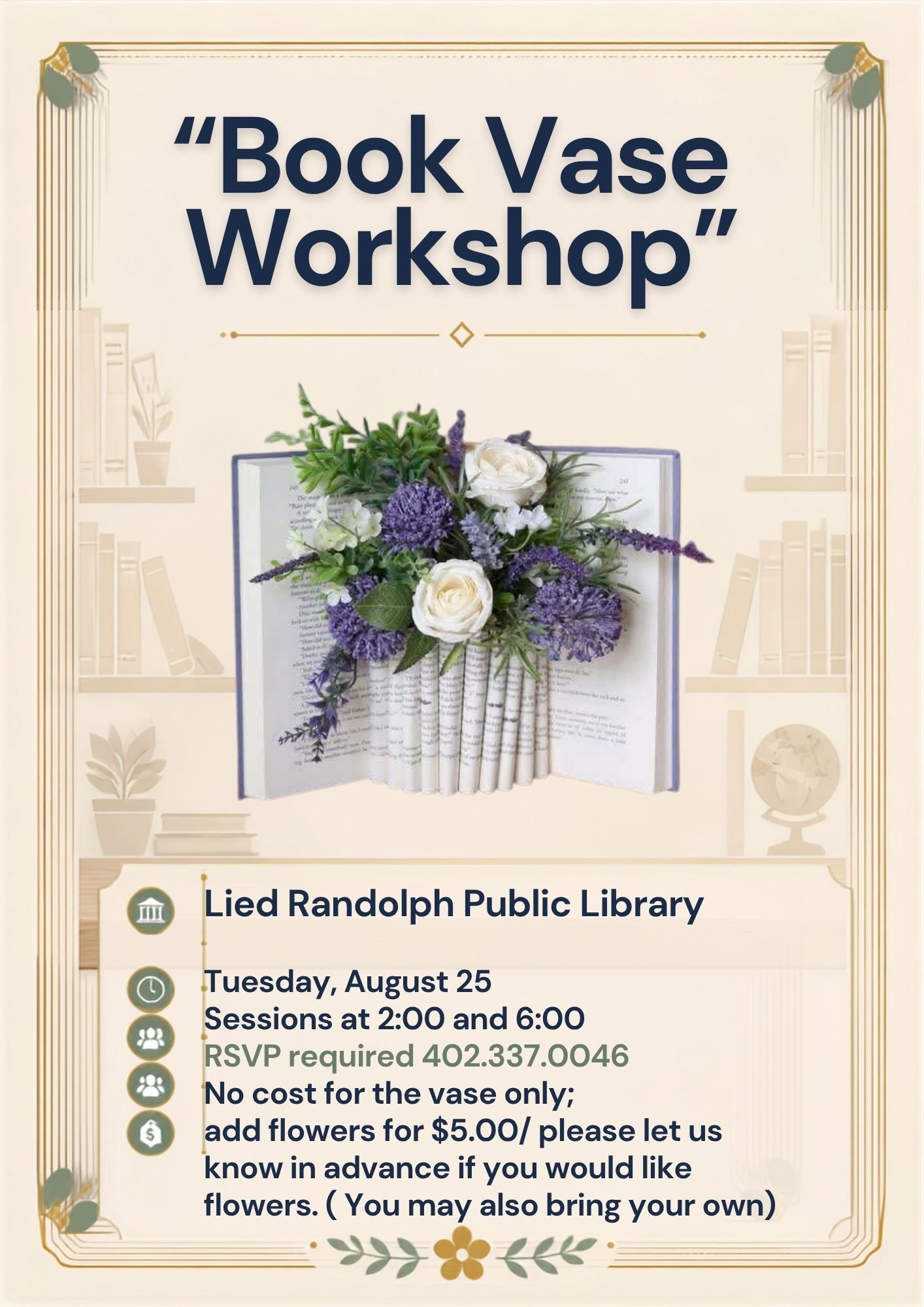 Lied Randolph Library Book Vase Flyer