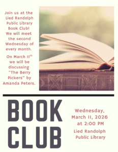 Wednesdays 2 PM Starting January 7, 2026 Lied Randolph Public Library (2)