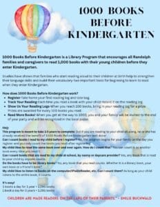 Children reading books at Lied Randolph Public Library, promoting early literacy.